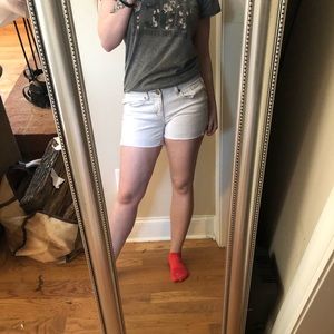 White jean shorts